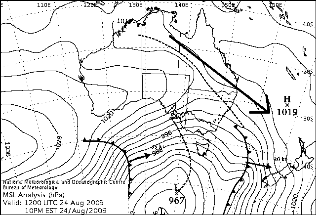 Annotated synoptic chart